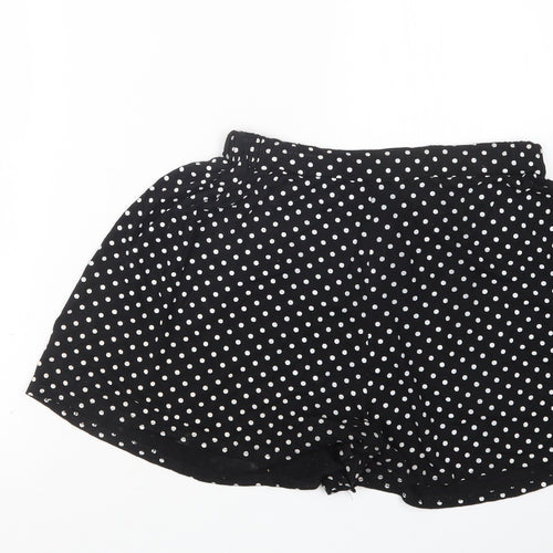 PRETTYLITTLETHING Womens Black Polka Dot  Hot Pants Shorts Size 12
