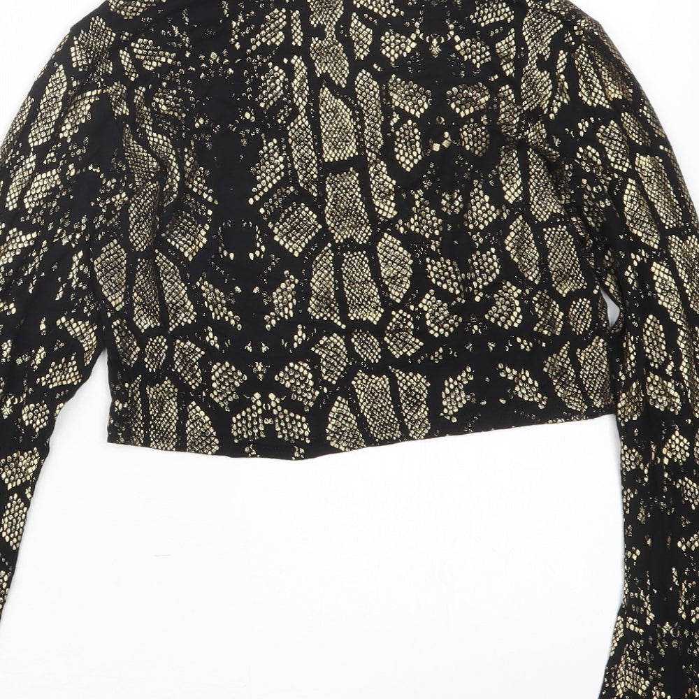 Bella Moda Womens Black   Cropped T-Shirt Size 10