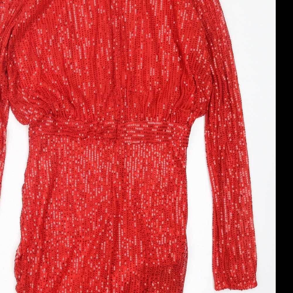 SheIn Womens Red   Shirt Dress  Size M