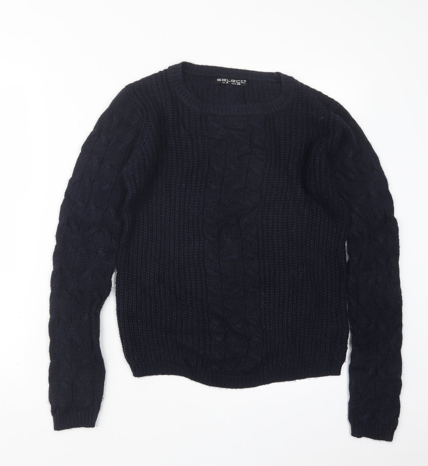 Select Womens Blue  Knit Pullover Jumper Size 8