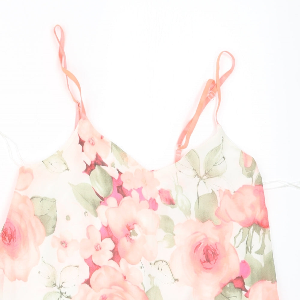 Quiz Womens Pink Floral  Camisole Button-Up Size 10