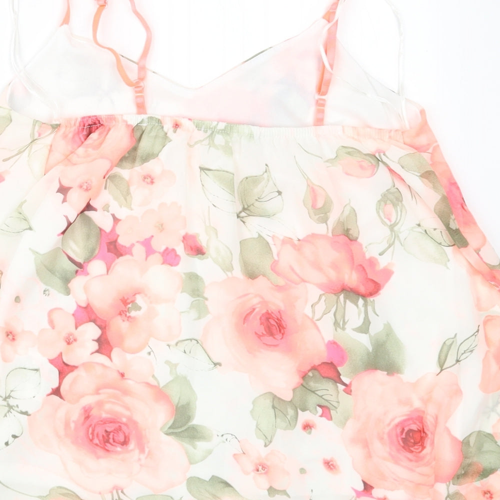 Quiz Womens Pink Floral  Camisole Button-Up Size 10