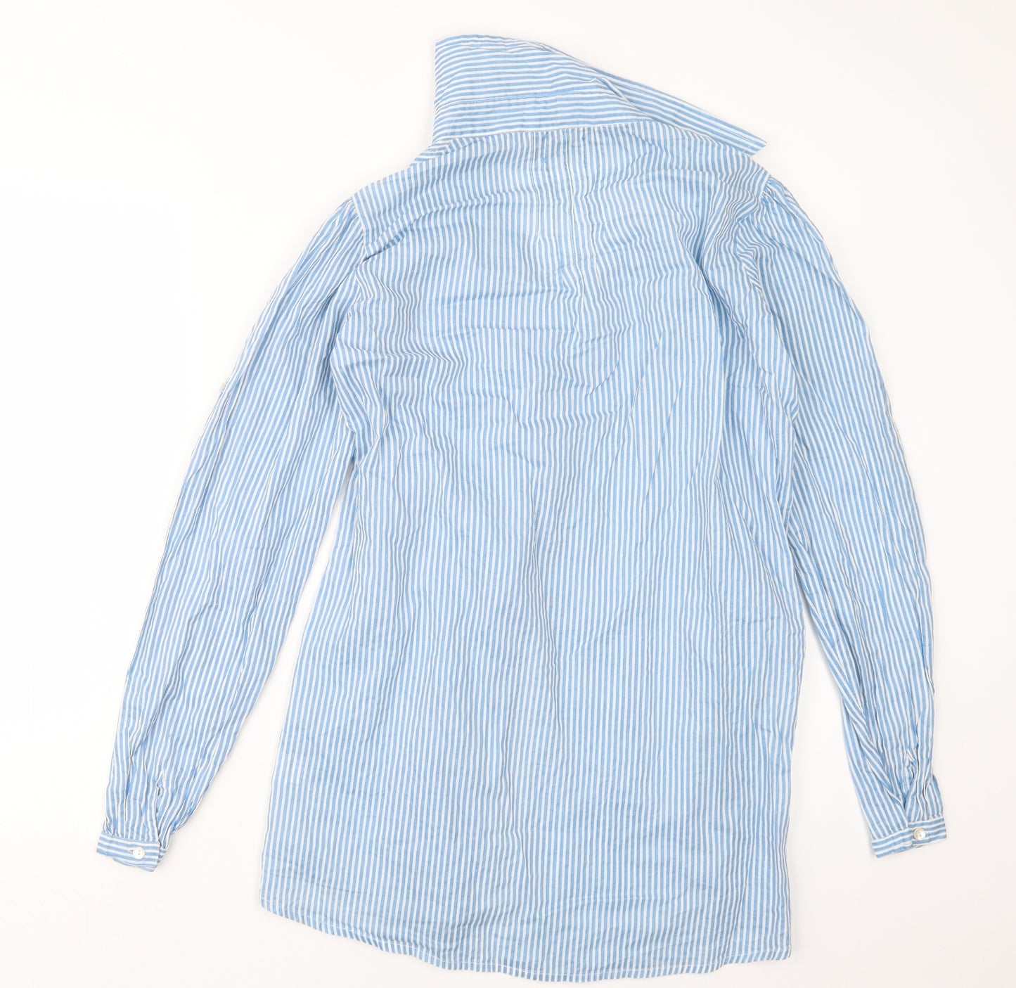 Denim Co. Womens Blue Striped  Basic Button-Up Size 12