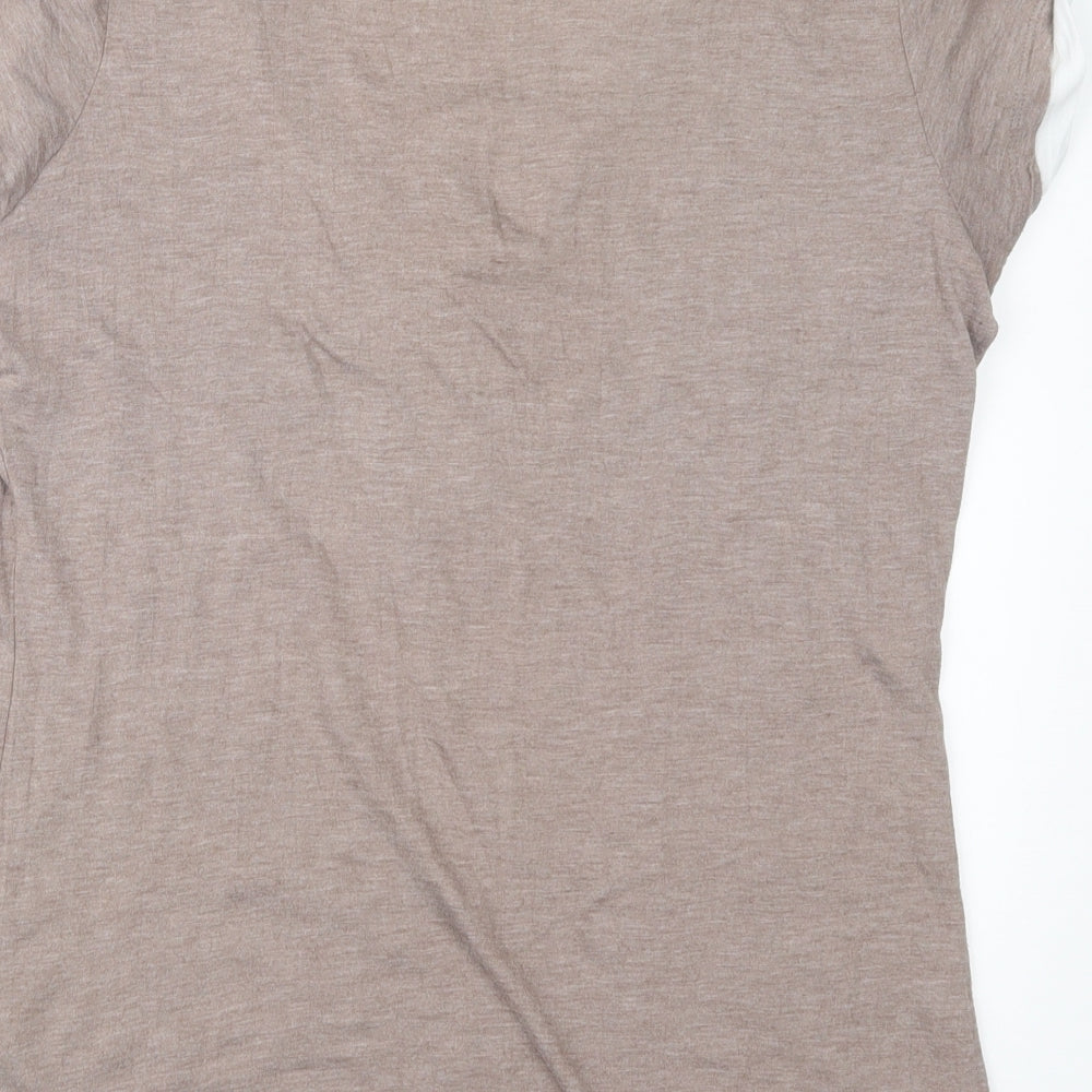 M&Co Womens Brown   Basic T-Shirt Size 12