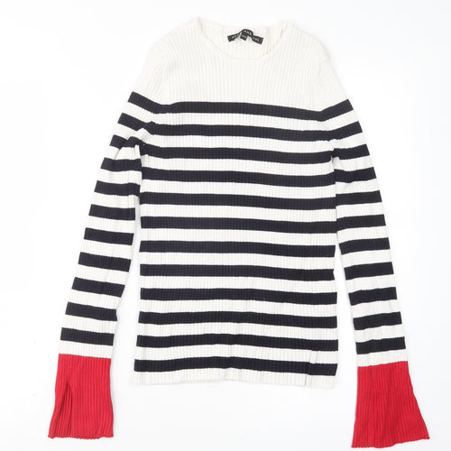 HEART AND SOUL Womens Blue Striped  Pullover Jumper Size 12