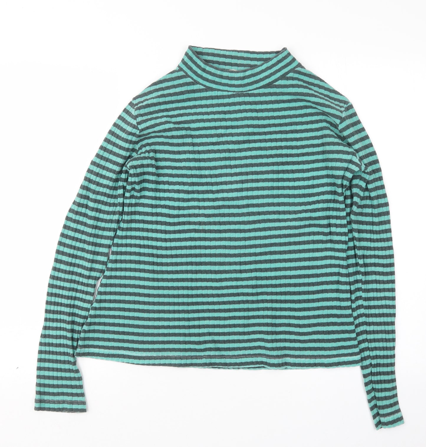 Bobo Choses Womens Green Striped  Basic T-Shirt Size S