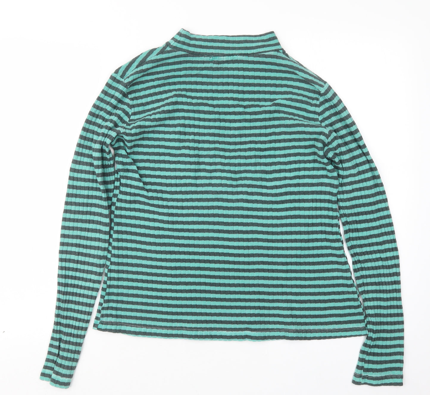 Bobo Choses Womens Green Striped  Basic T-Shirt Size S