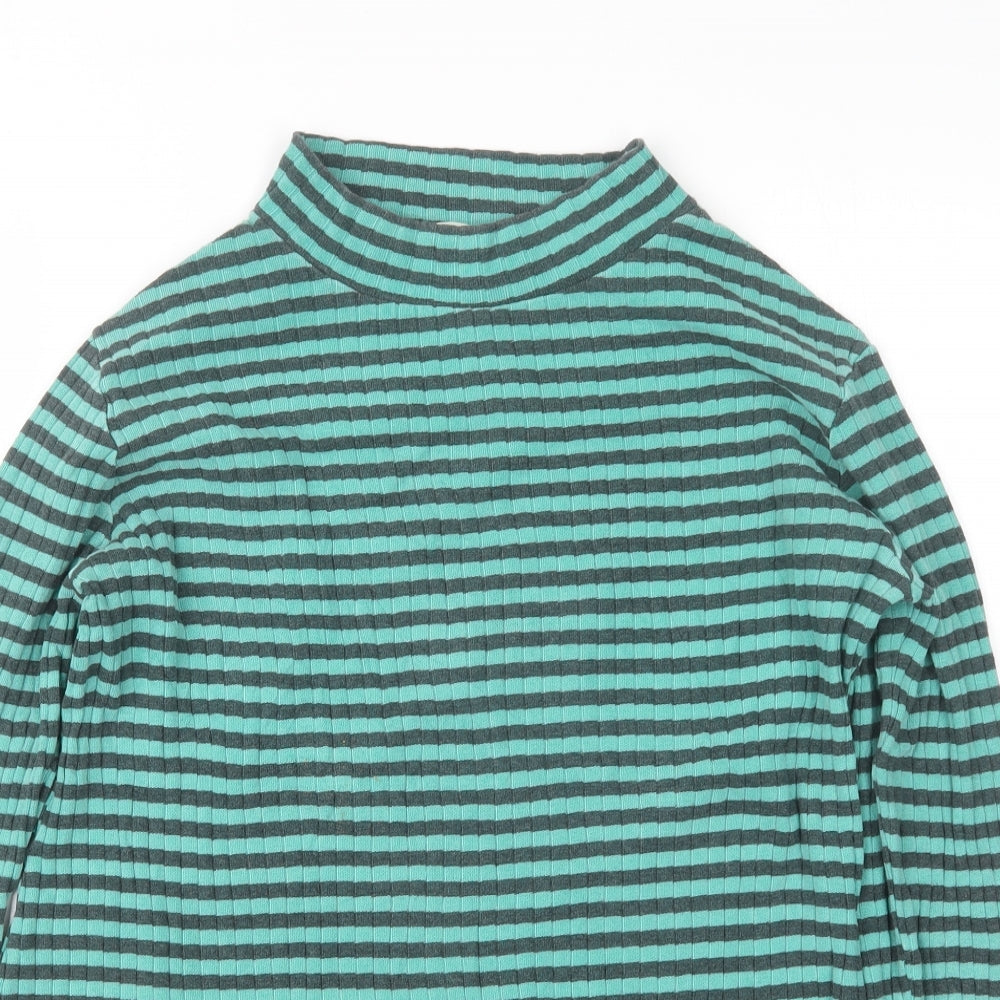 Bobo Choses Womens Green Striped  Basic T-Shirt Size S