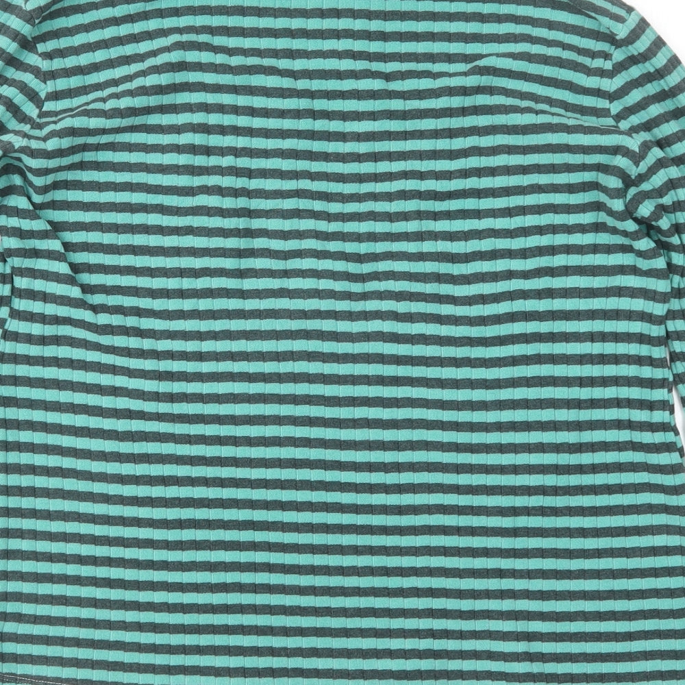 Bobo Choses Womens Green Striped  Basic T-Shirt Size S