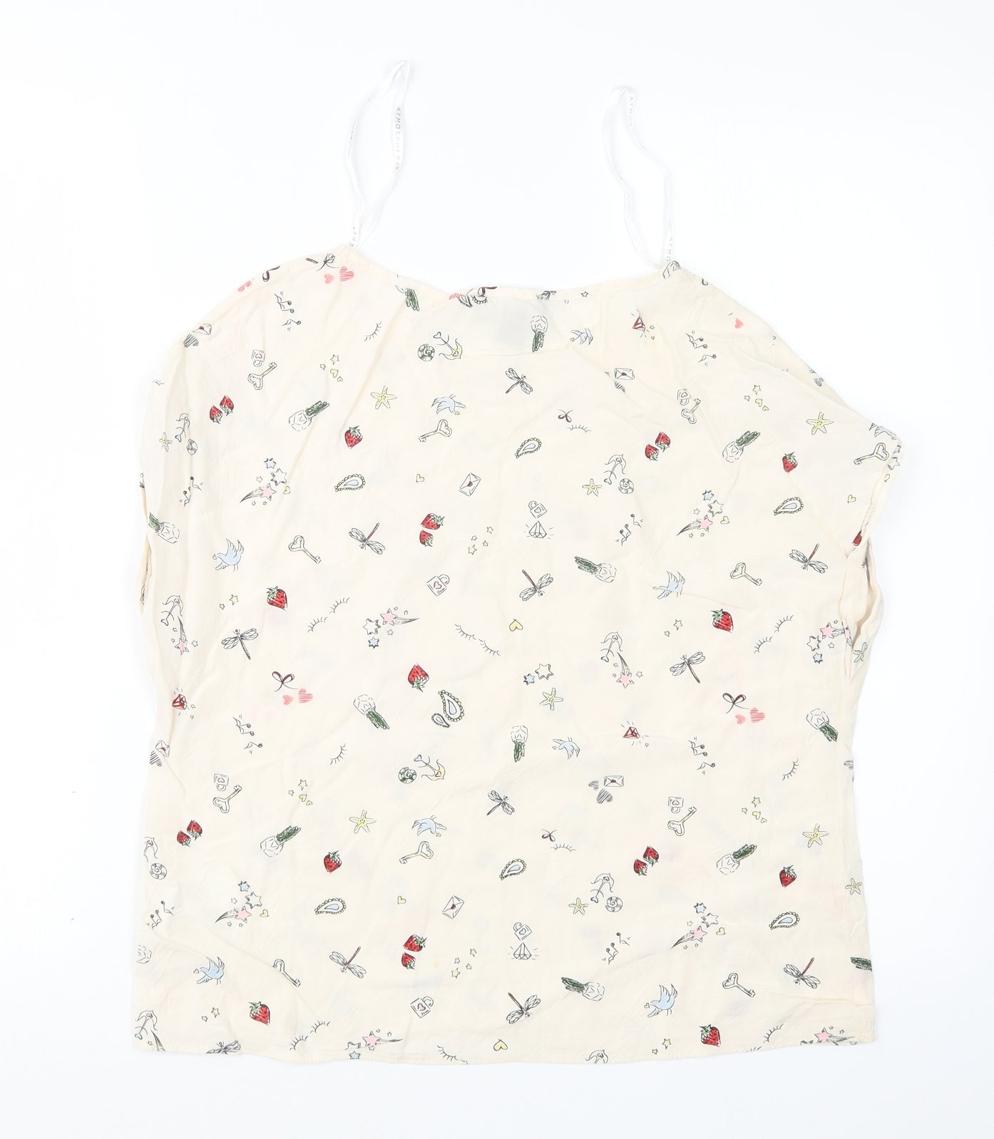 Atmosphere Womens Beige Geometric  Basic T-Shirt Size 12