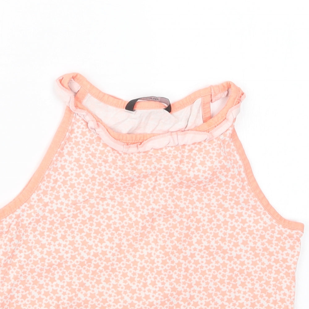 George Girls Orange Geometric  Basic T-Shirt Size 7-8 Years