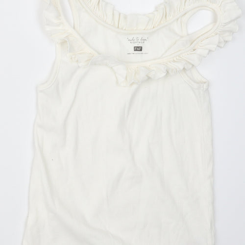 F&F Womens White Geometric  Top Pyjama Top Size 8
