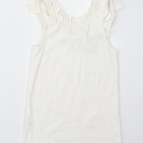 F&F Womens White Geometric  Top Pyjama Top Size 8