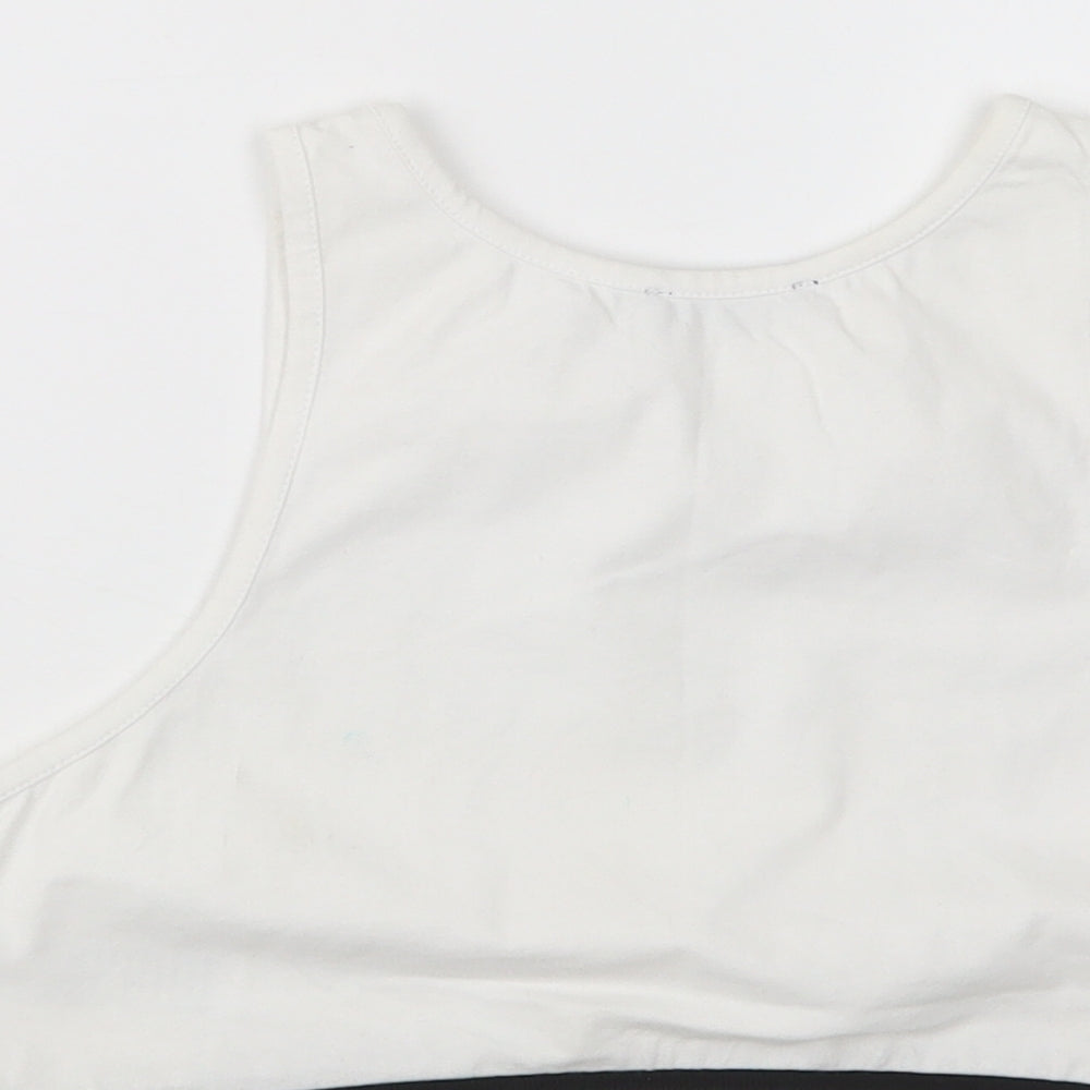 New Look Womens White   Cropped T-Shirt Size 12