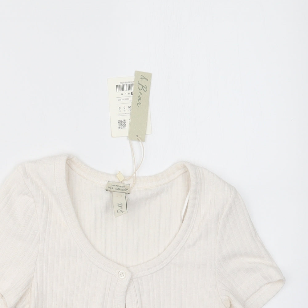 Pull&Bear Womens Beige   Cardigan Jumper Size S