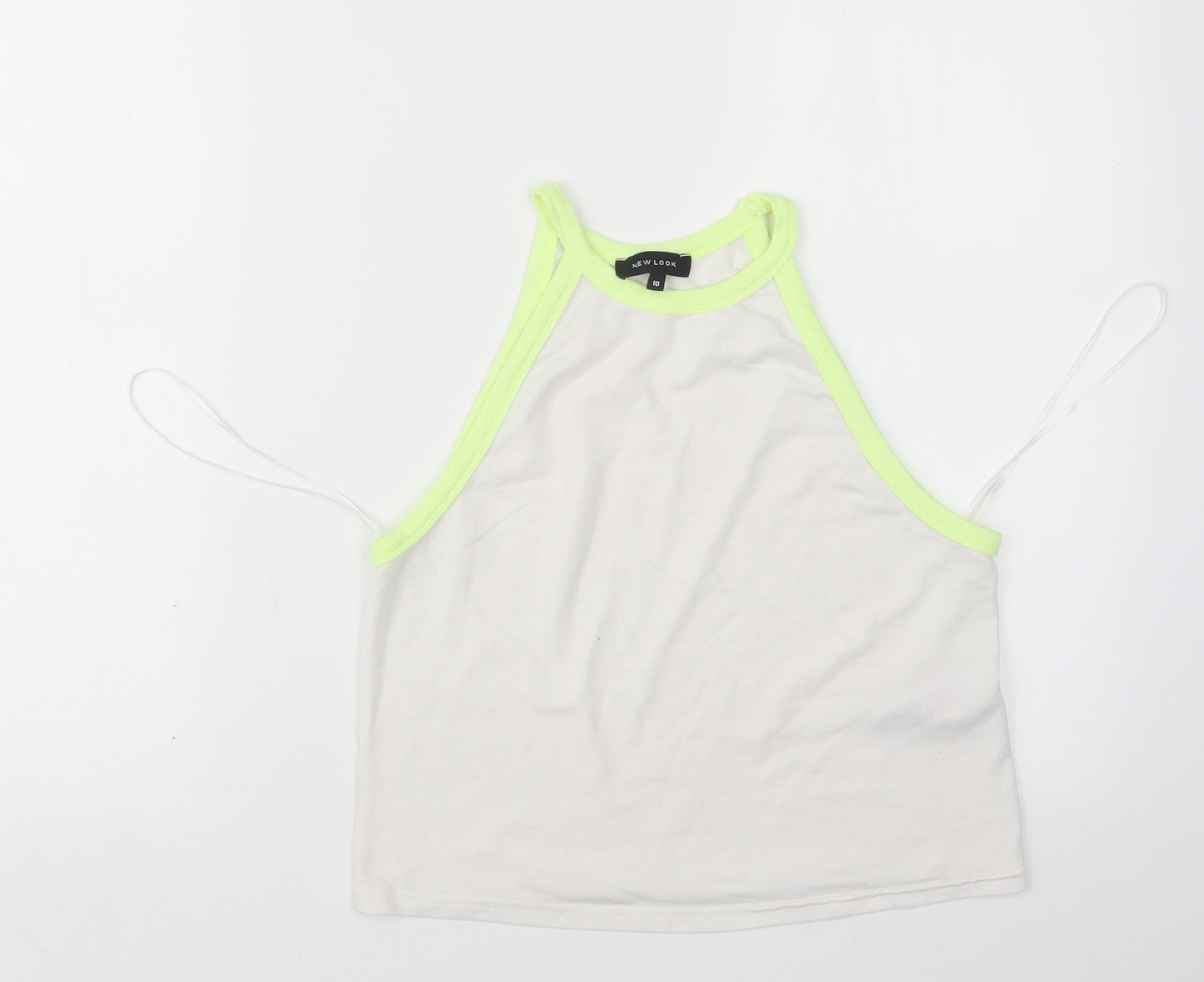New Look Womens White   Cropped T-Shirt Size 10