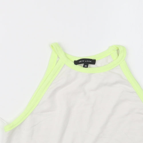 New Look Womens White   Cropped T-Shirt Size 10