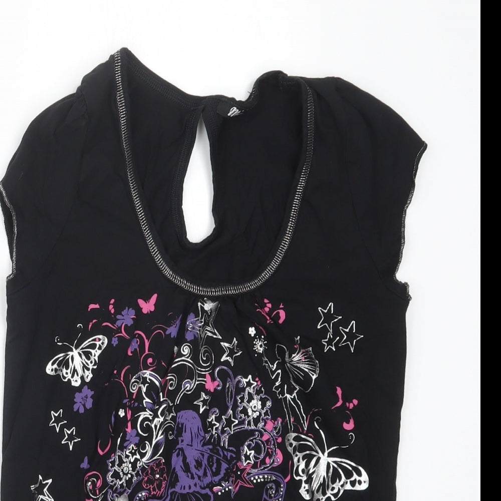 Cherokee Girls Black   Basic T-Shirt Size 13-14 Years