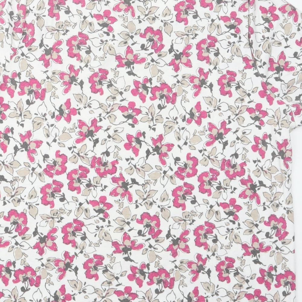 BM Womens Pink Floral  Basic T-Shirt Size XL