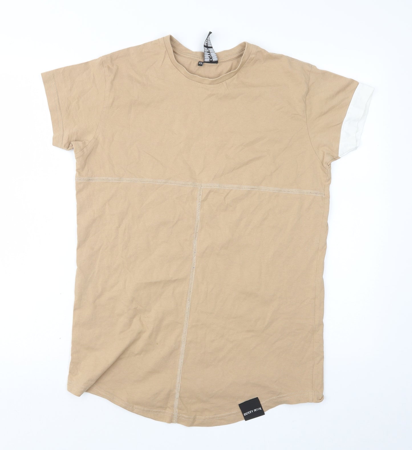 Identity Attire Mens Beige    T-Shirt Size XS