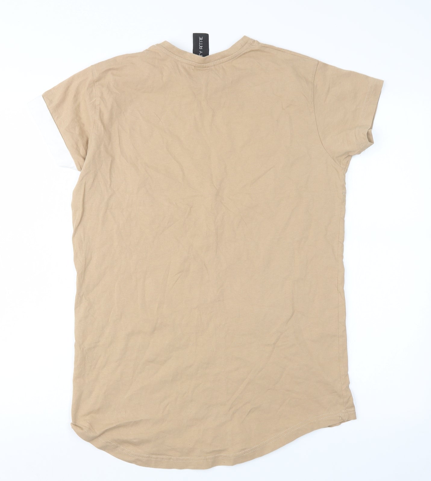 Identity Attire Mens Beige    T-Shirt Size XS