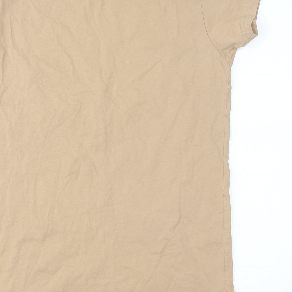Identity Attire Mens Beige    T-Shirt Size XS