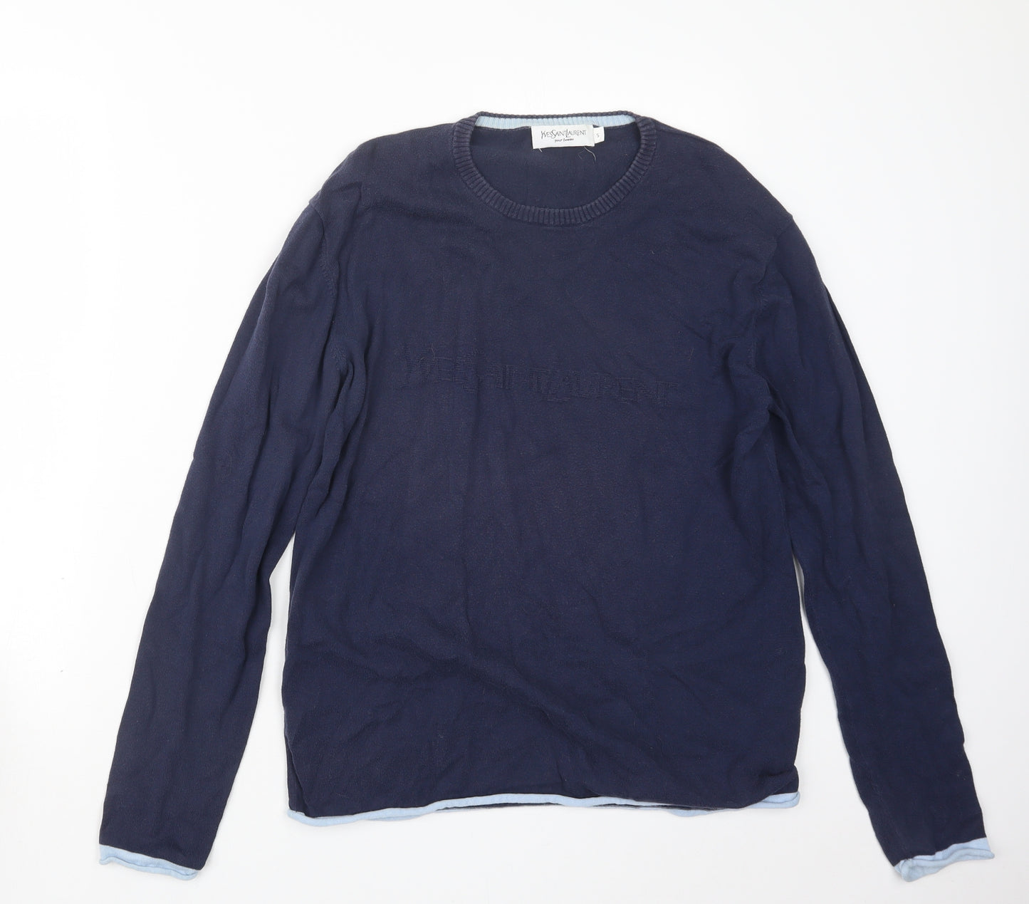 Yves Saint Laurent Mens Blue  Knit Pullover Jumper Size S