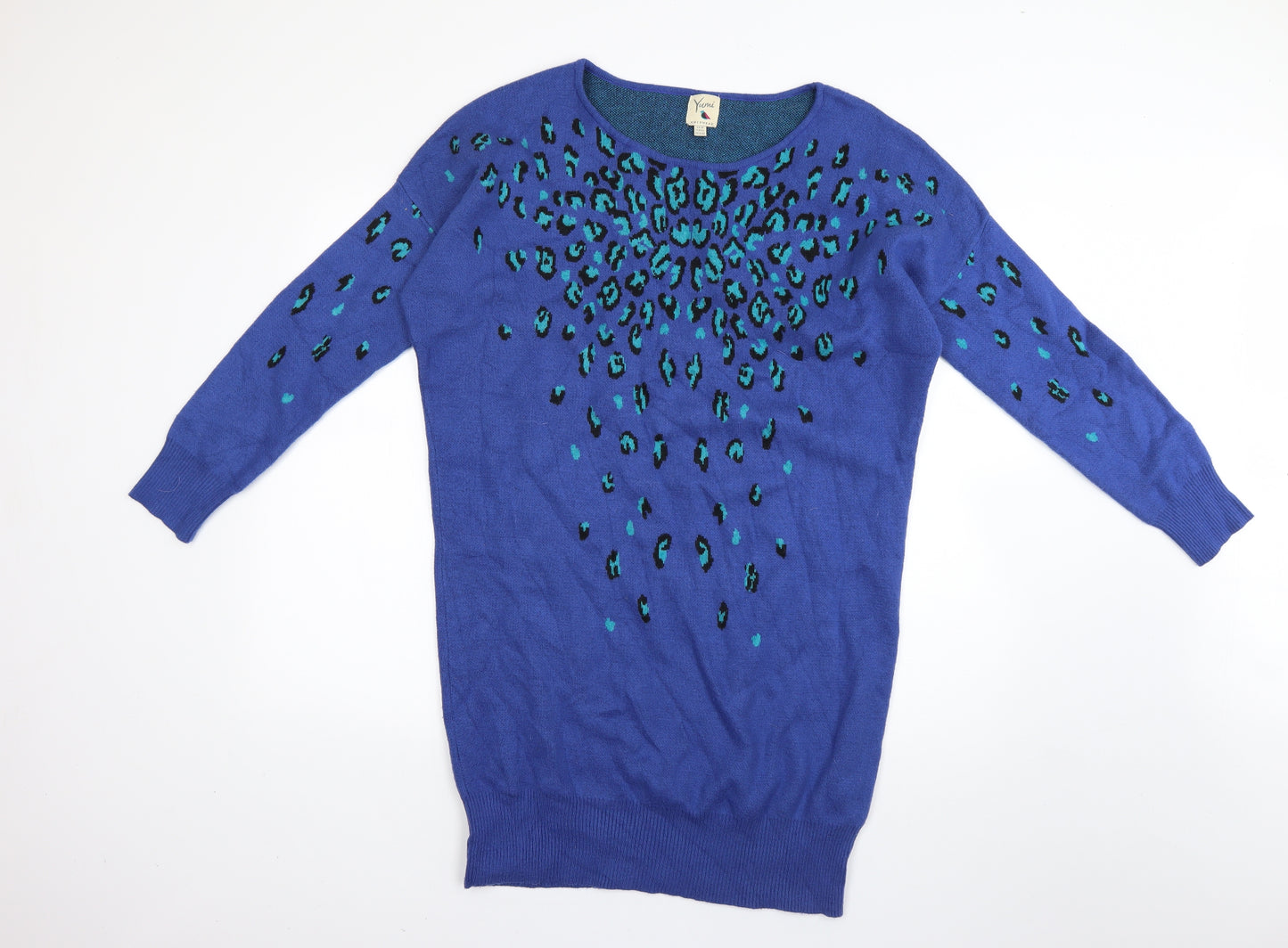 Yumi Womens Multicoloured Animal Print  Pullover Jumper Size 14