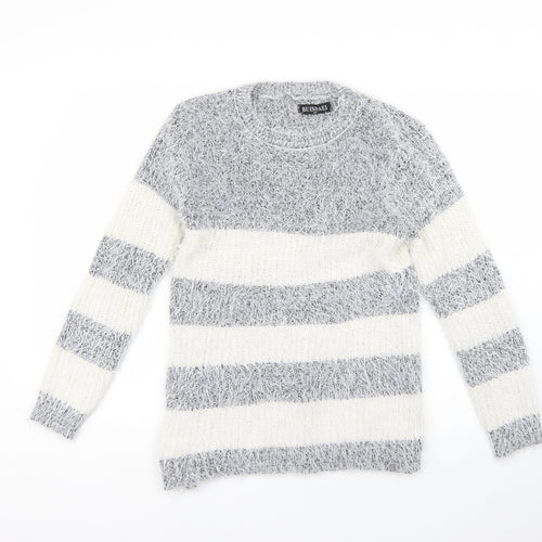 buisdaei Womens Multicoloured Striped  Pullover Jumper Size M