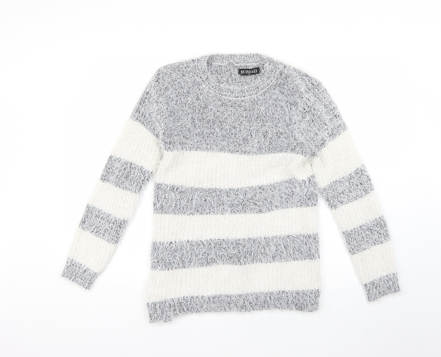 buisdaei Womens Multicoloured Striped  Pullover Jumper Size M