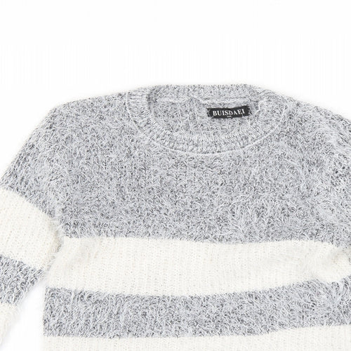 buisdaei Womens Multicoloured Striped  Pullover Jumper Size M
