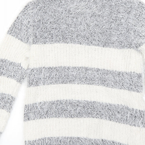 buisdaei Womens Multicoloured Striped  Pullover Jumper Size M