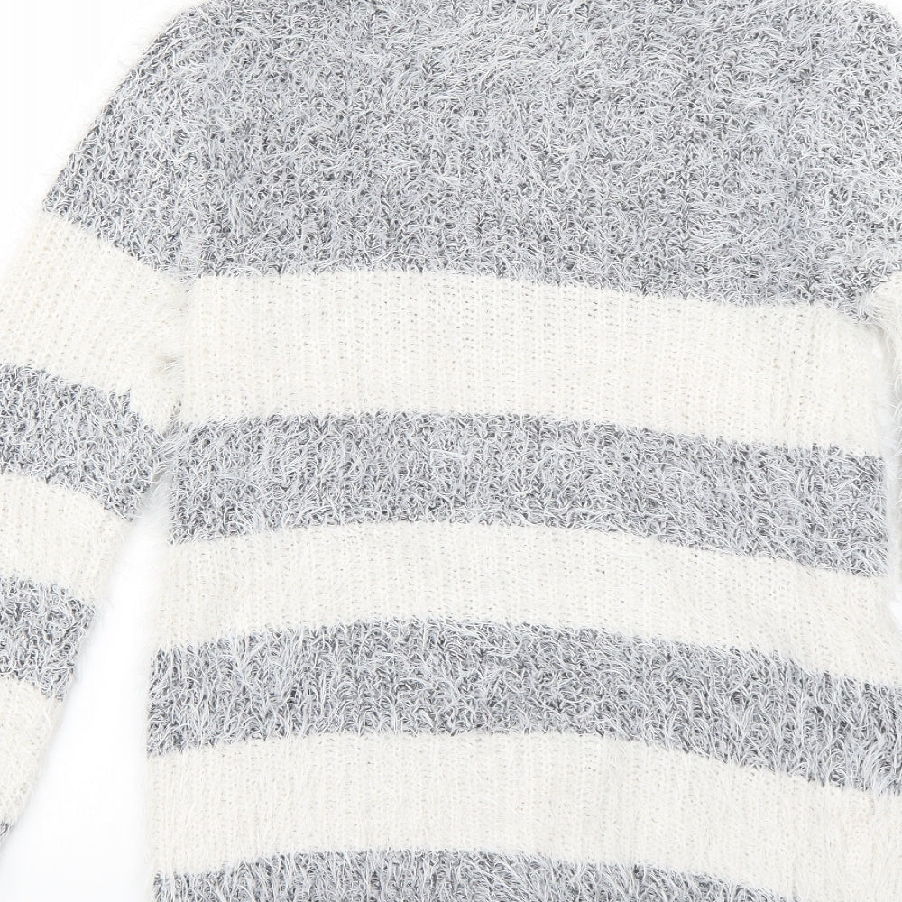 buisdaei Womens Multicoloured Striped  Pullover Jumper Size M