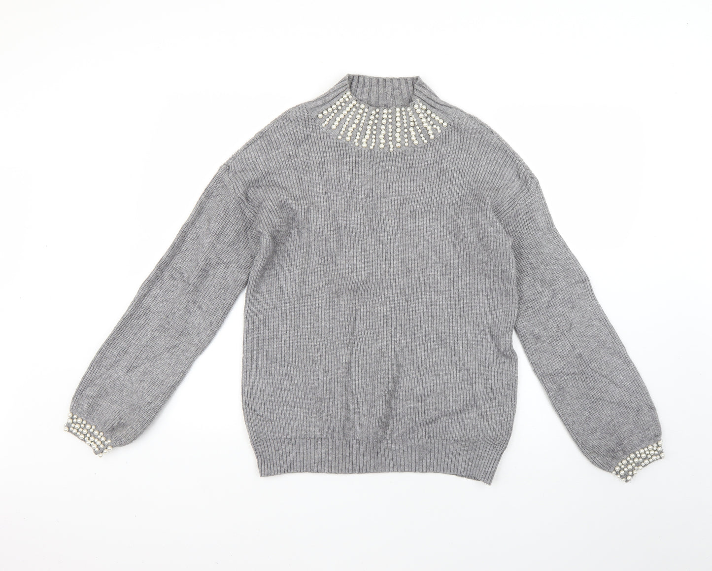 bluoltre Womens Grey   Pullover Jumper Size S