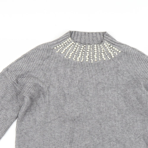 bluoltre Womens Grey   Pullover Jumper Size S