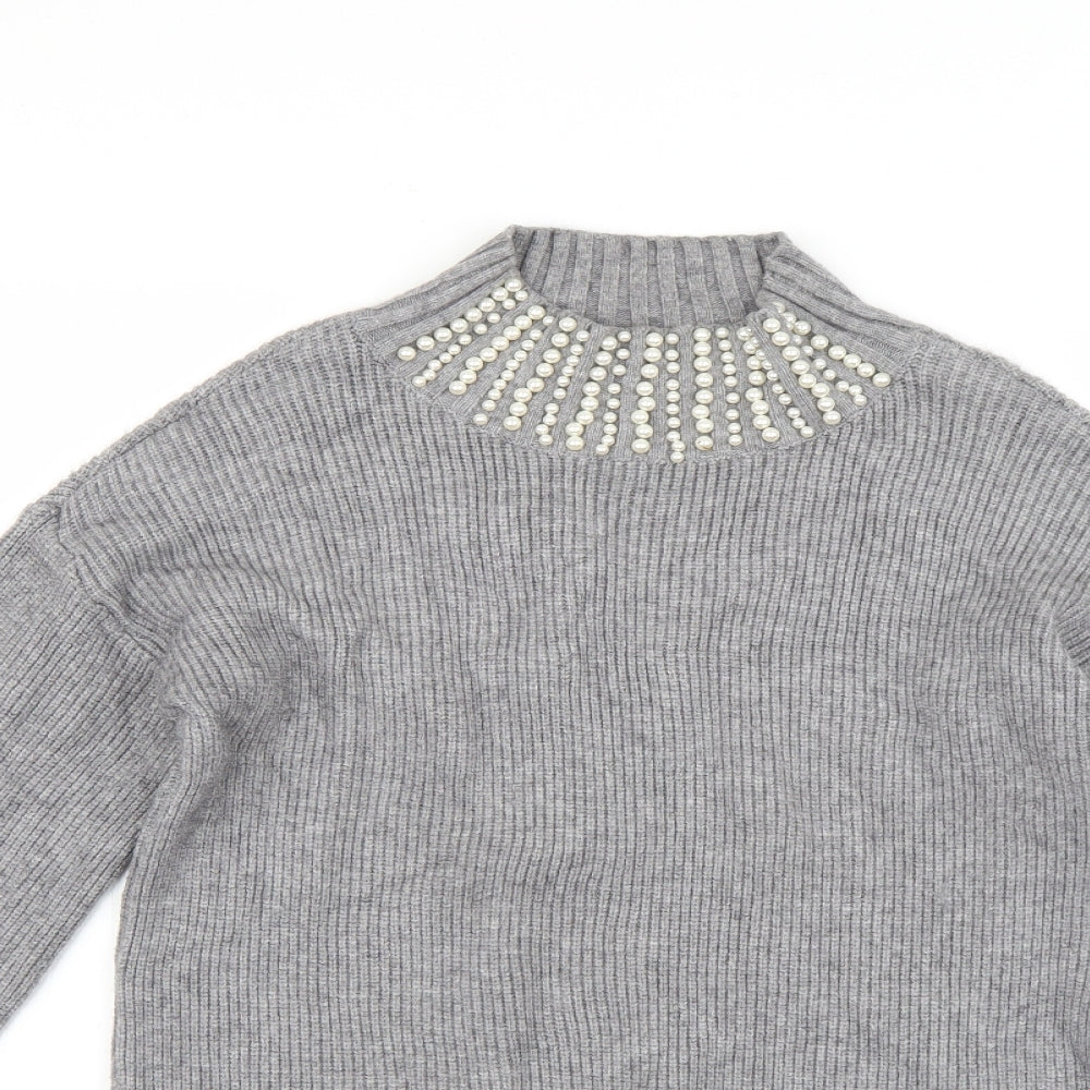 bluoltre Womens Grey   Pullover Jumper Size S