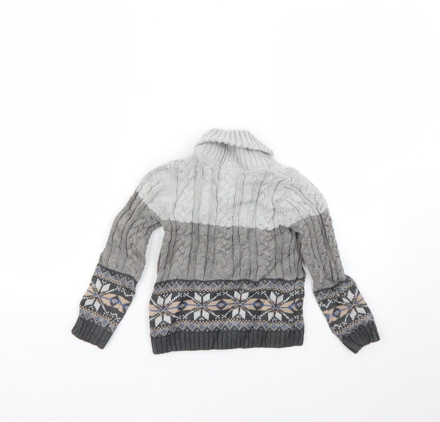 e of m Boys Grey Geometric  Pullover Jumper Size 4-5 Years