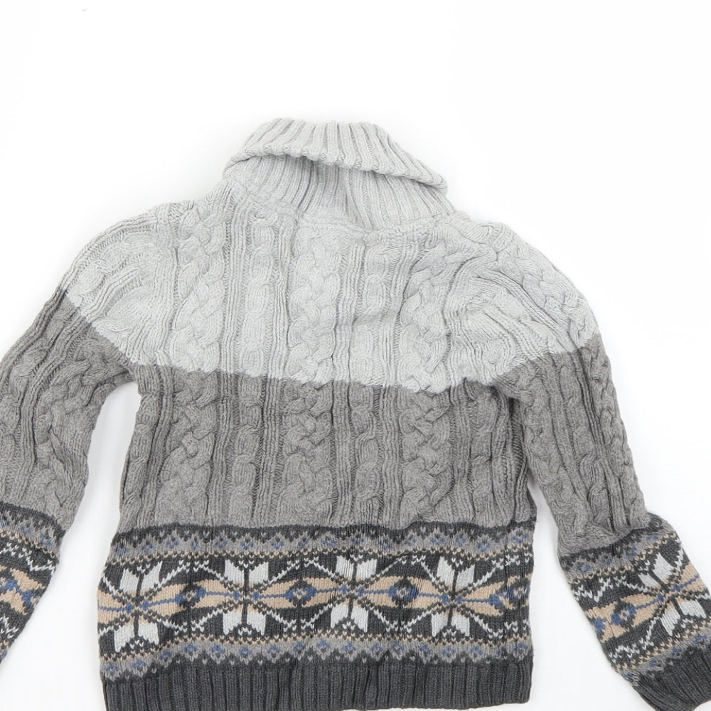 e of m Boys Grey Geometric  Pullover Jumper Size 4-5 Years