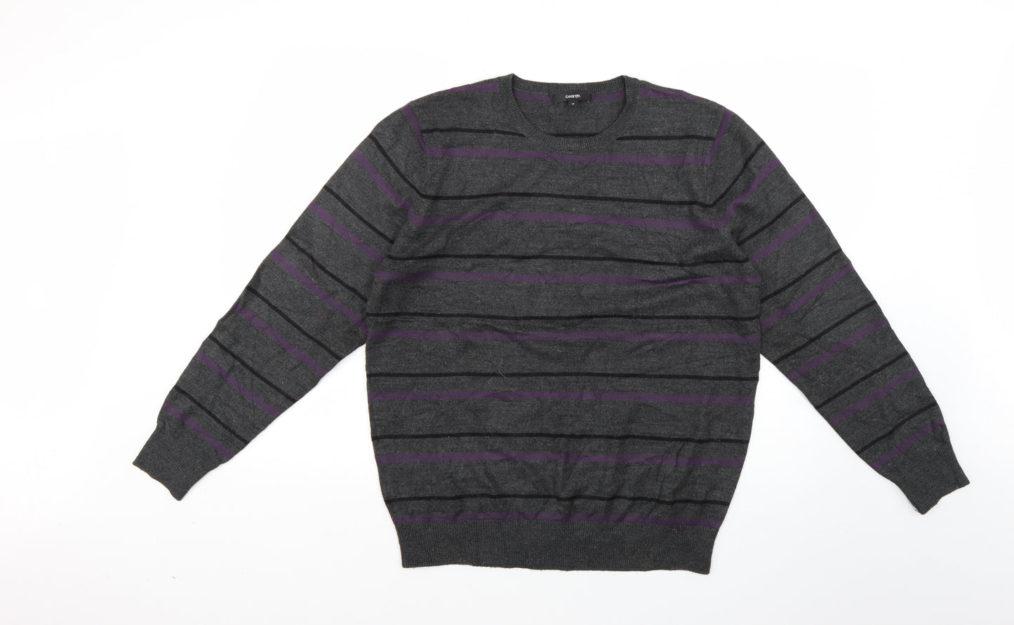George Mens Multicoloured Striped  Pullover Jumper Size M
