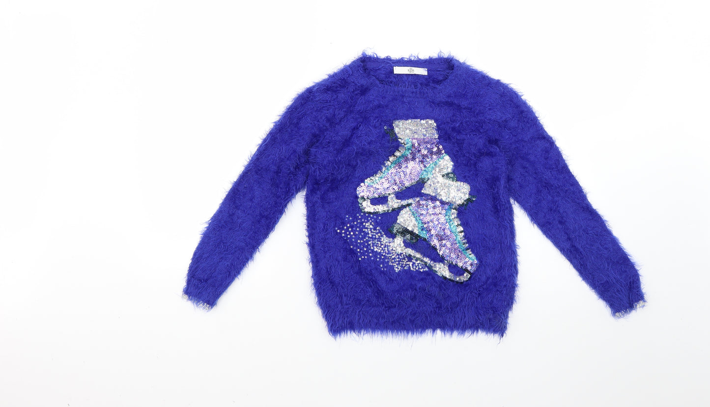 Marks and Spencer Girls Blue   Pullover Jumper Size 9-10 Years