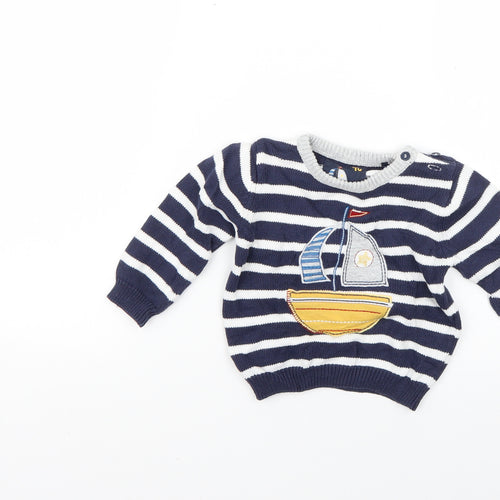 TU  Multicoloured Striped  Pullover Jumper Size 6-9 Months