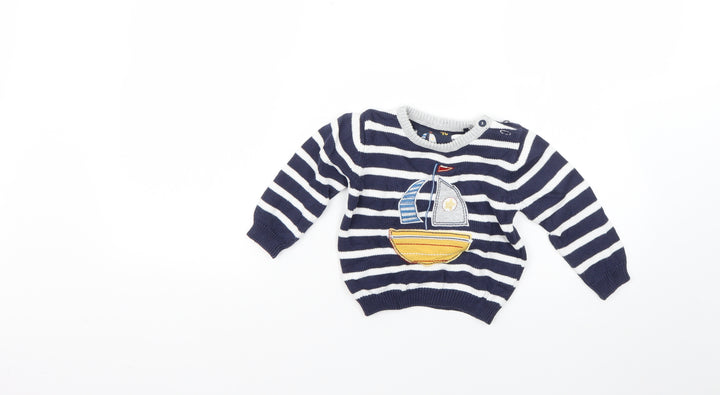 TU Multicoloured Striped Pullover Jumper Size 6-9 Months