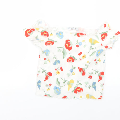 Zara Womens Multicoloured Floral  Basic Blouse Size M