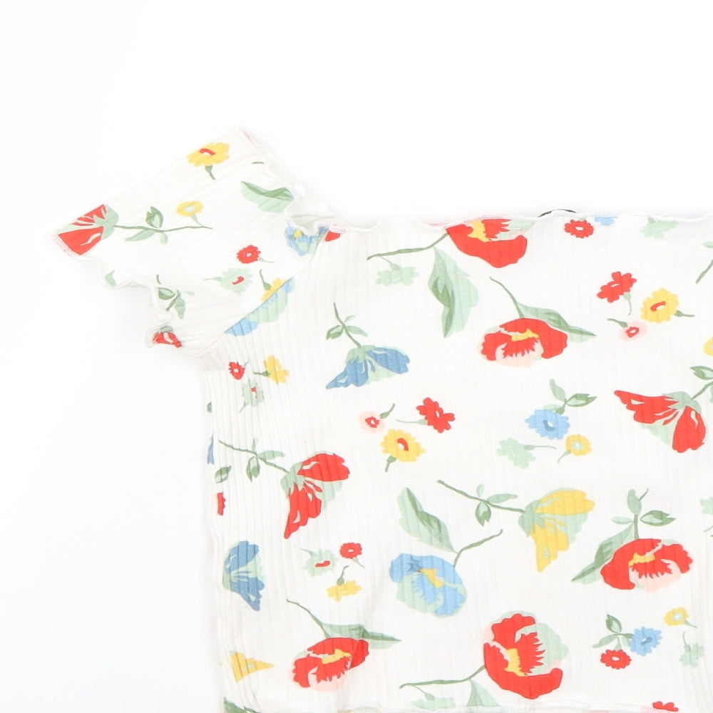 Zara Womens Multicoloured Floral  Basic Blouse Size M