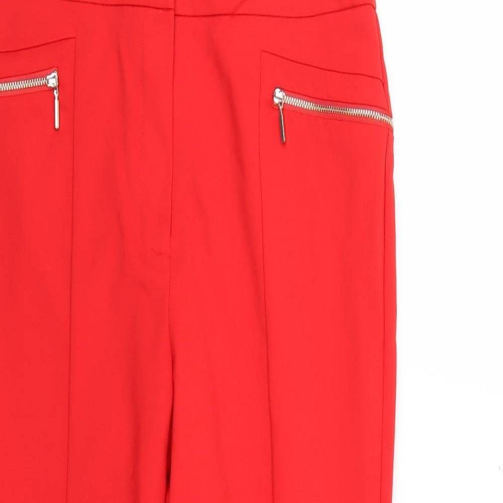 F&F Womens Red   Trousers  Size 12 L25 in