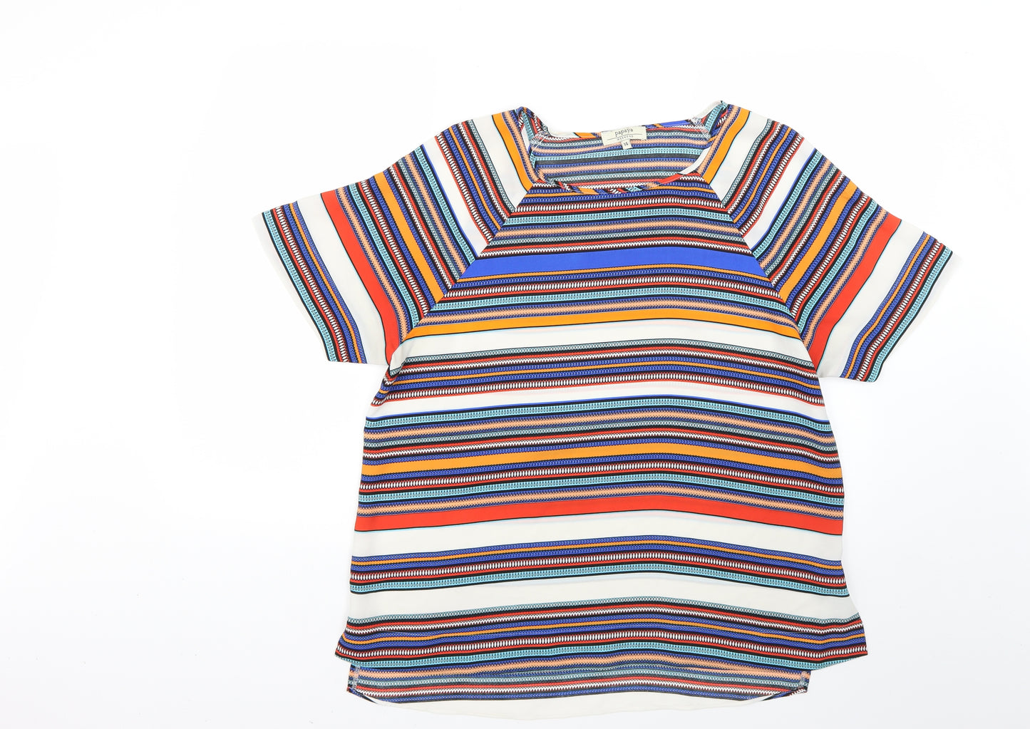 Papaya Womens Multicoloured Striped  Basic Blouse Size 14