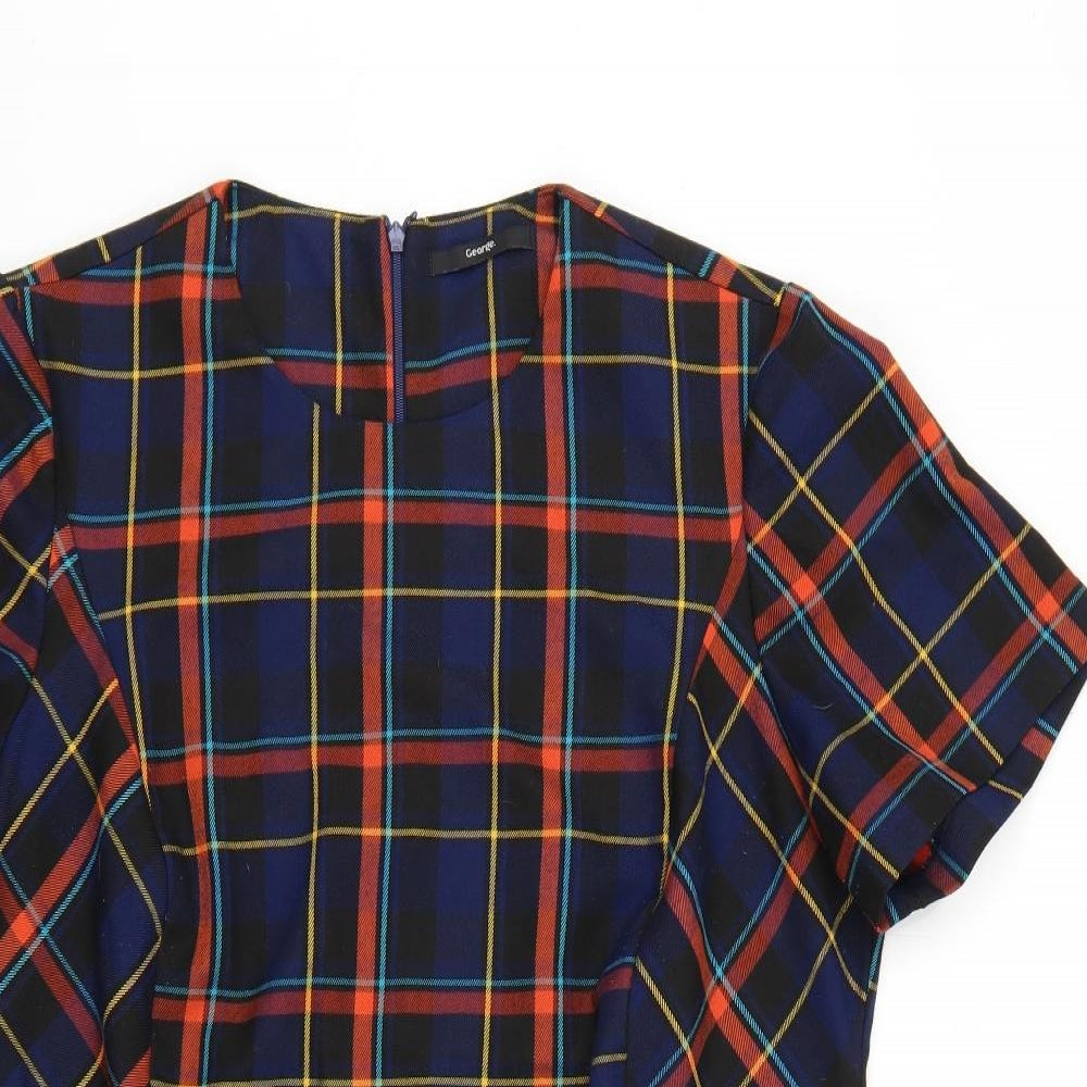 George Womens Multicoloured Check  Jumper Dress  Size 18