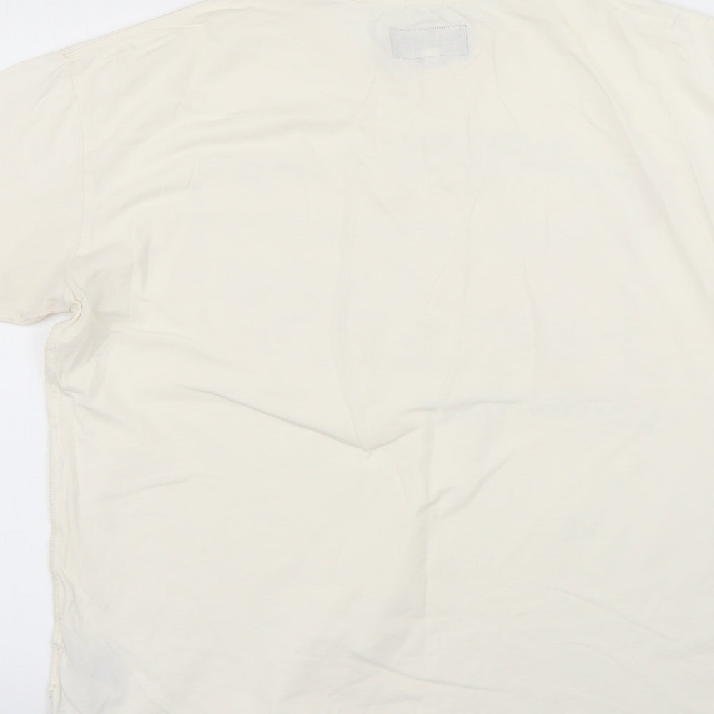 Armani Jeans Mens White Geometric   T-Shirt Size M