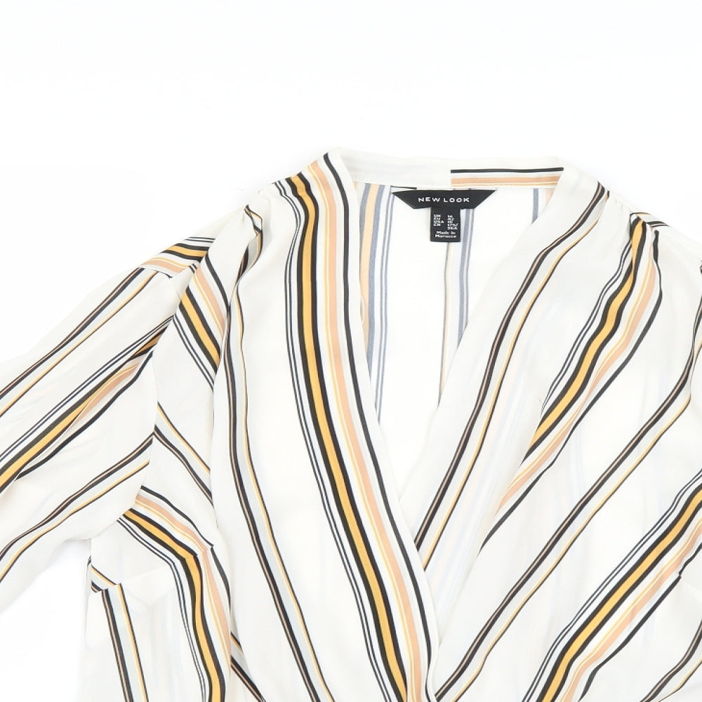 New Look Womens Multicoloured Striped  Basic Blouse Size 14