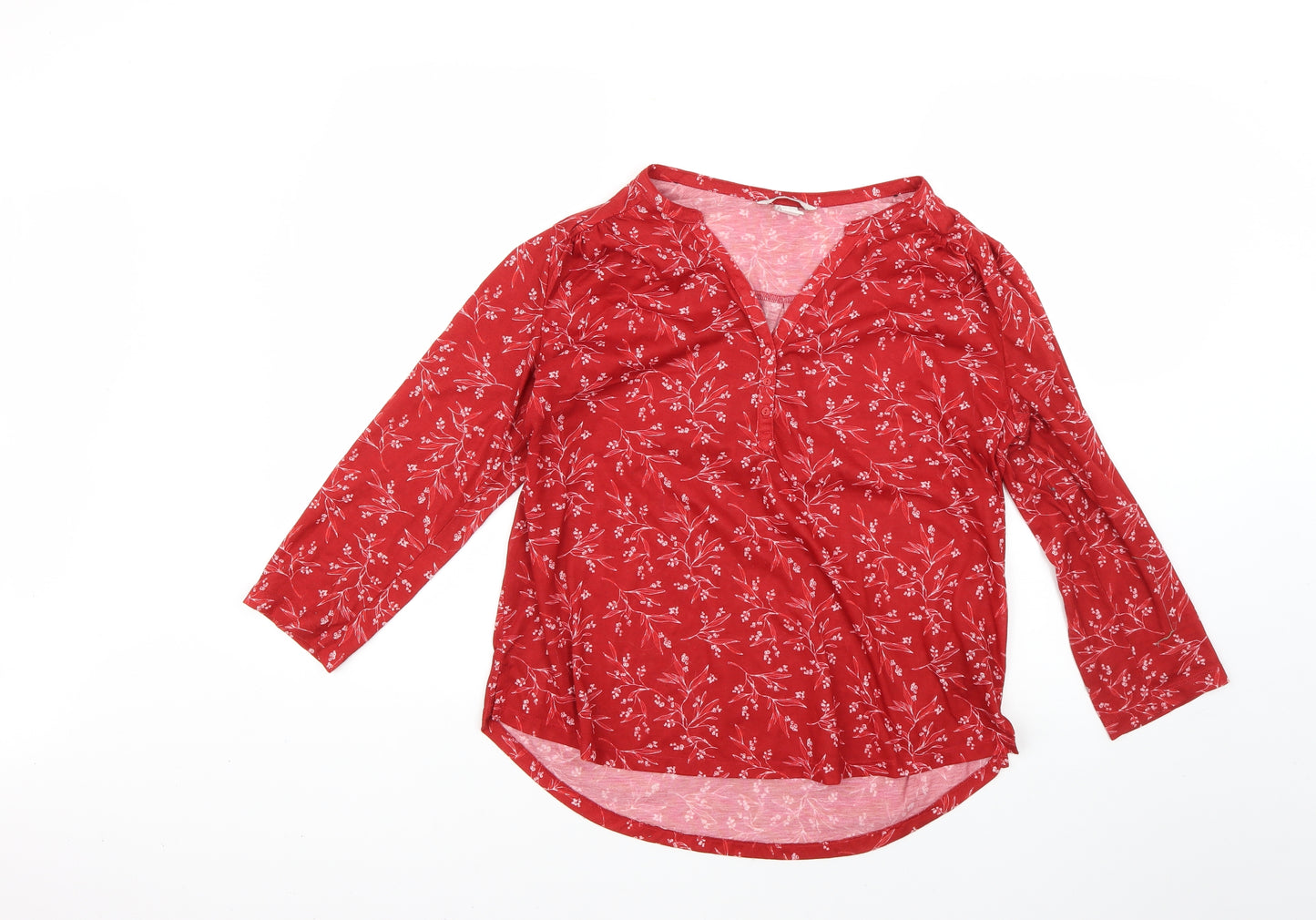 H&M Womens Red Floral  Basic T-Shirt Size M